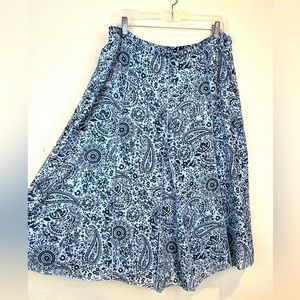 Liz Claiborne Blue Paisley Skirt